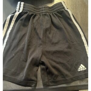 ADIDAS boys athletic shorts black/white stripe  Size 6